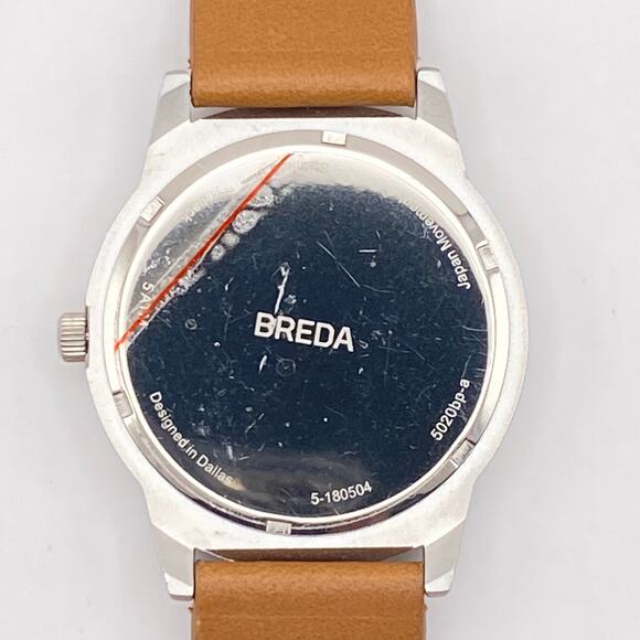 BREDA 5-0170531 Watch Men White Dial Silver Tone Brown Leather 39mm - Picture 14 of 14